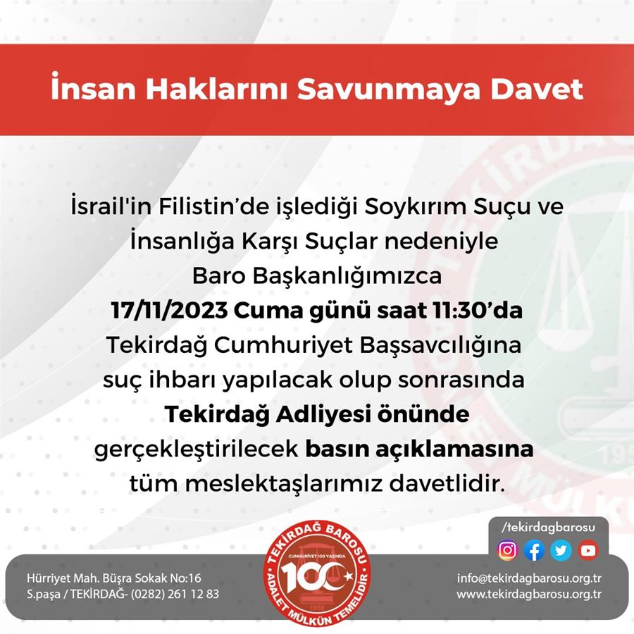 Basın Açıklaması 17.11.2023