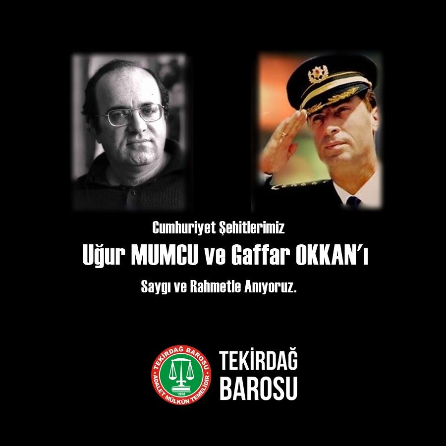 Uğur Mumcu ve Gaffar Okkan'ı Saygı ve Rahmetle Anıyoruz