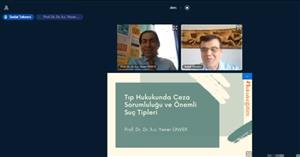 Online gerçekleştirilen Tıp Hukuku Seminerinde Başkanımızın açılış konuşması